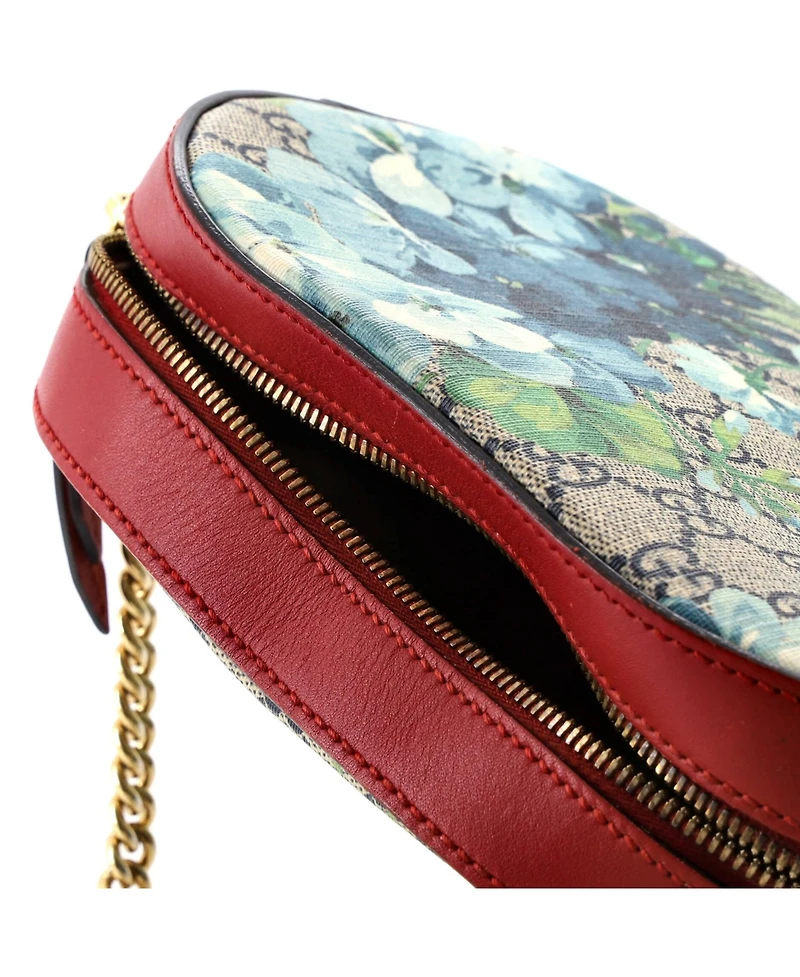 Pre-Owned Gucci Mini Chain Crossbody Bag Blooms Print Gg Coated Canvas