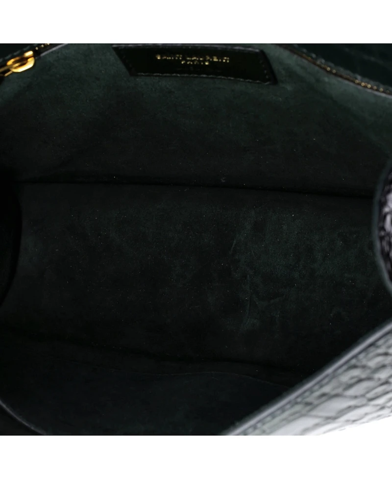 Pre-Owned Saint Laurent Medium Carre Satchel Embossed Leather
