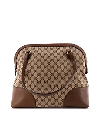 Pre-Owned Gucci Medium Bree Dome Tote Gg Canvas with Leather