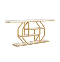 Slickblue 4-Tier Accent Console Table with Open Storage Shelves for Living Room Display