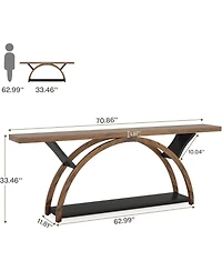 Slickblue 2-Tier Entryway Console Table, Inch with Half Moon Base