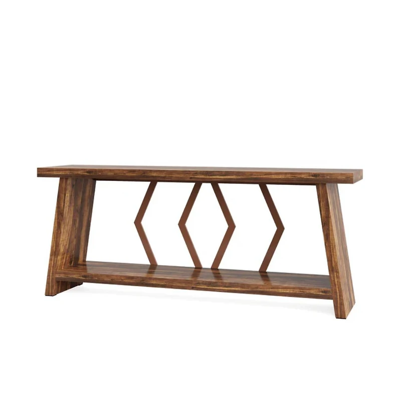 Slickblue Entryway Console Table with Storage Shelves for Living Room and Hallway Decor