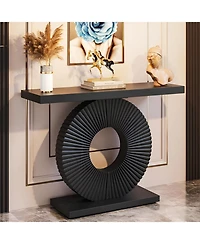 Slickblue Modern Wood Console Table with Geometric Base
