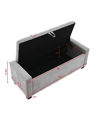 Flynama 48" Button-Tufted Storage Ottoman, 350 lbs
