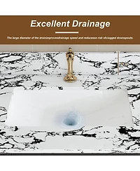 Sillysis 31/37/43 Inch Sintered Stone Bathroom Vanity Top with Ceramic Undermount Sink, Backsplash, Overflow, Stain Resistant Surface