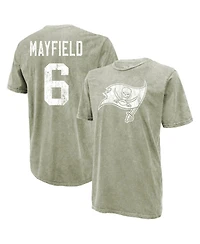 Majestic Threads Men's Baker Mayfield Moss Green Tampa Bay Buccaneers Mineral Wash Name Number T-Shirt