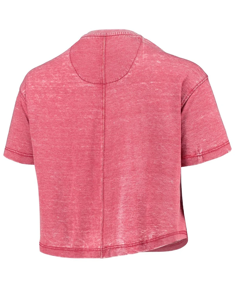 Pressbox Women's Crimson Alabama Tide Edith Burnout Crop T-Shirt