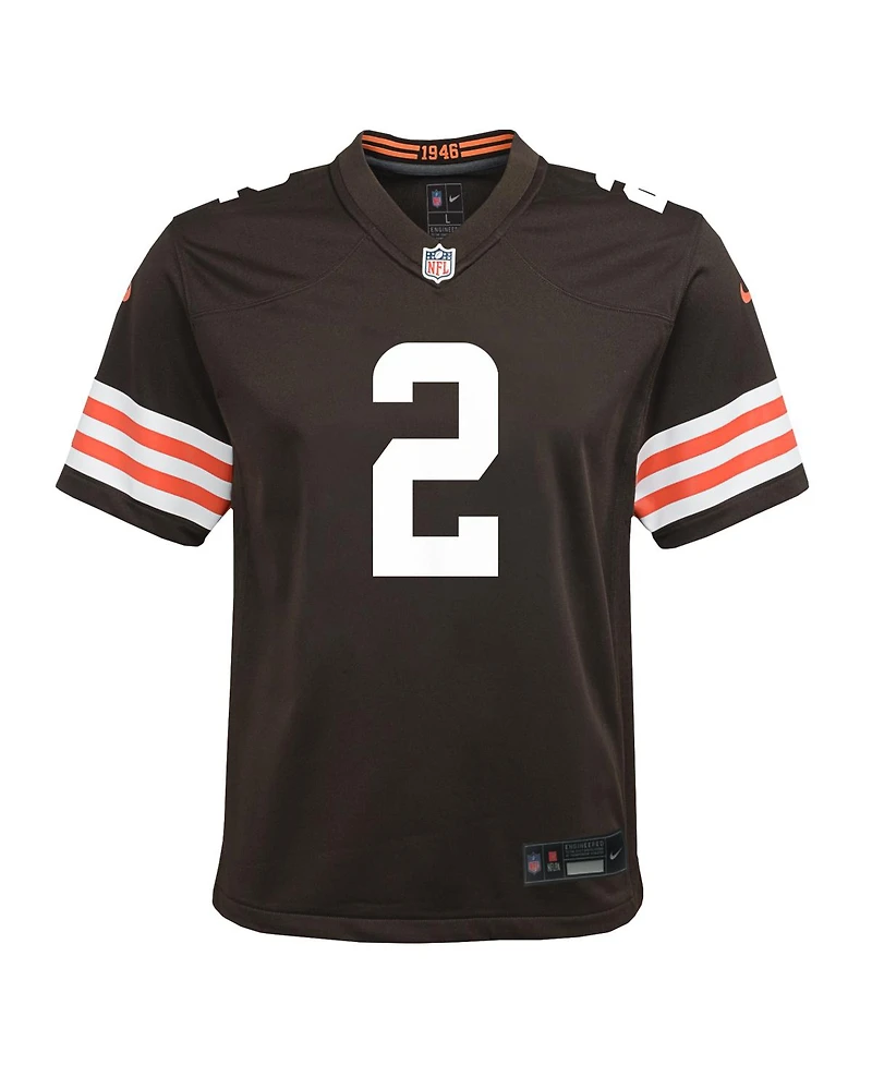 Nike Big Boys and Girls Shedeur Sanders Brown Cleveland Browns Game Jersey