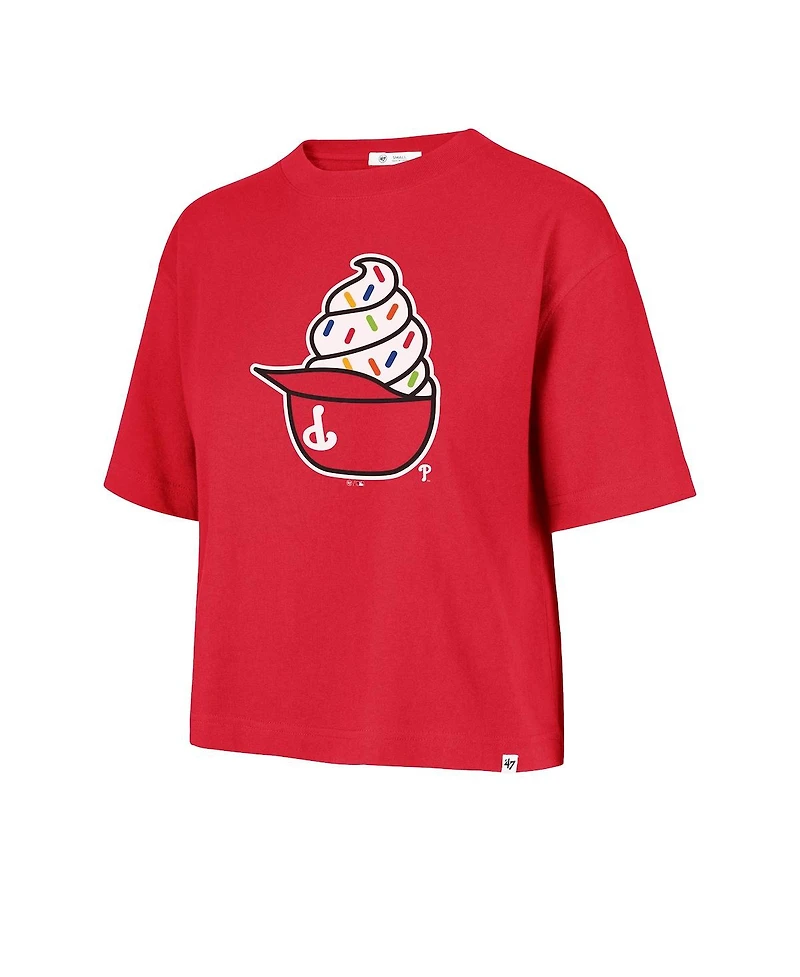 '47 Brand Women's Red Philadelphia Phillies Ice Cream Helmet T-Shirt