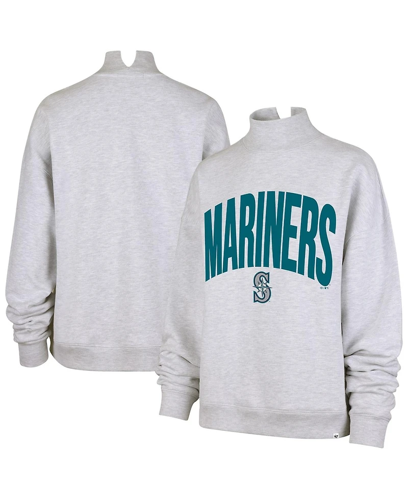 '47 Brand Women's Heather Gray Seattle Mariners Subtle Muse Mock Neck Sweatshirt