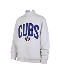 '47 Brand Women's Heather Gray Chicago Cubs Subtle Muse Mock Neck Sweatshirt