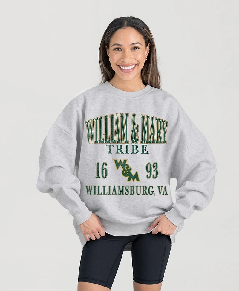 Gameday Couture Women's Ash William Mary Tribe Premium Fleece Pullover Sweatshirt