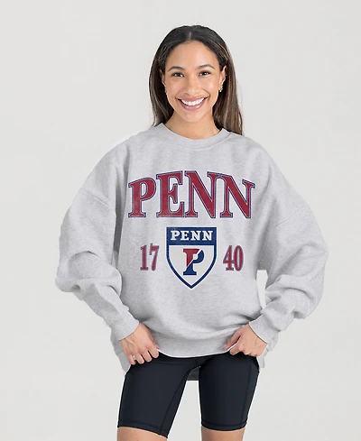 Gameday Couture Women's Ash Pennsylvania Quakers Premium Fleece Pullover Sweatshirt