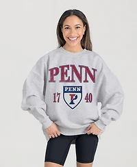 Gameday Couture Women's Ash Pennsylvania Quakers Premium Fleece Pullover Sweatshirt
