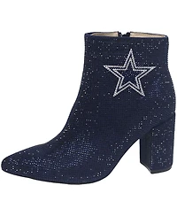 Cuce Women's Navy Dallas Cowboys Crystal Heel Booties