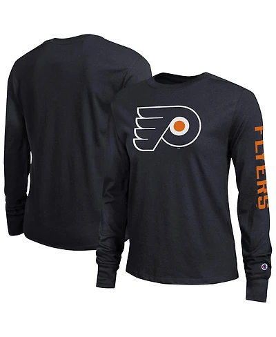 Champion Women's Black Philadelphia Flyers 2-Hit Long Sleeve T-Shirt