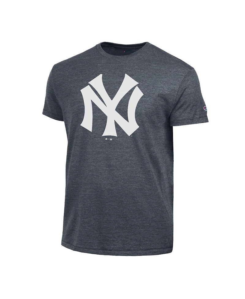 Champion Men's Navy New York Yankees Cooperstown Logo Tri-Blend T-Shirt