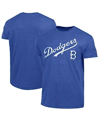 Champion Men's Royal Brooklyn Dodgers Cooperstown Wordmark Lockup Tri-Blend T-Shirt