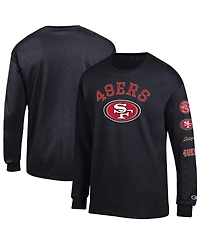 Champion Men's Black San Francisco 49ers Seal Long Sleeve T-Shirt