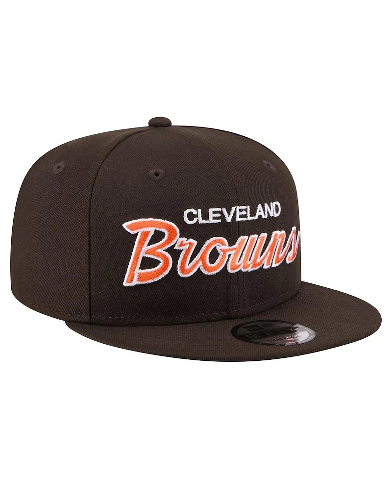 New Era Men's Brown Cleveland Browns Core Team Script 9FIFTY Snapback Hat