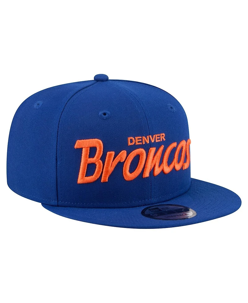 New Era Men's Royal Denver Broncos Core Team Script 9FIFTY Snapback Hat