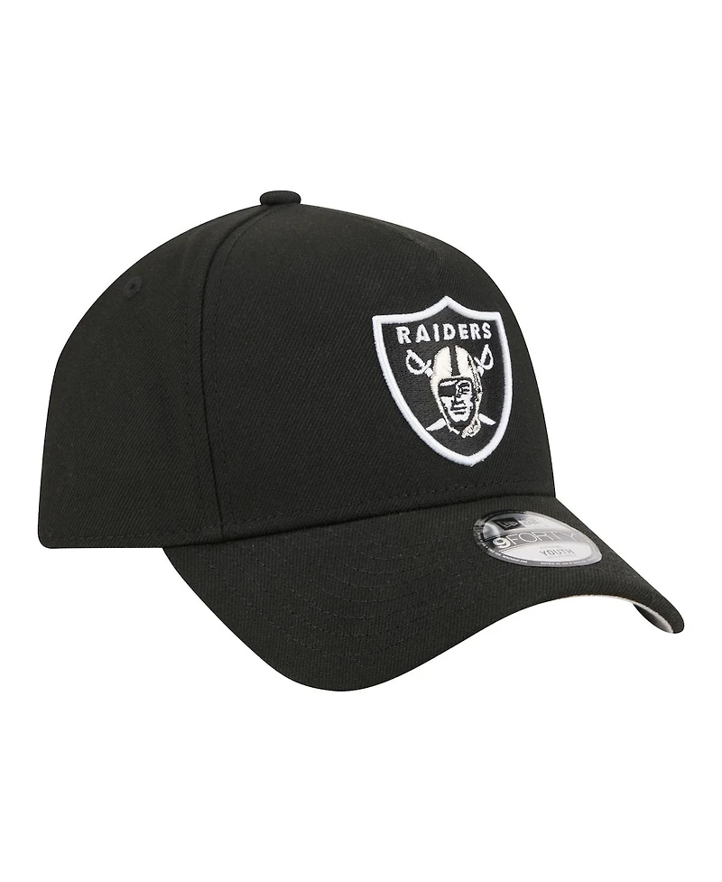 New Era Big Boys and Girls Black Las Vegas Raiders 9FORTY A-Frame Adjustable Hat