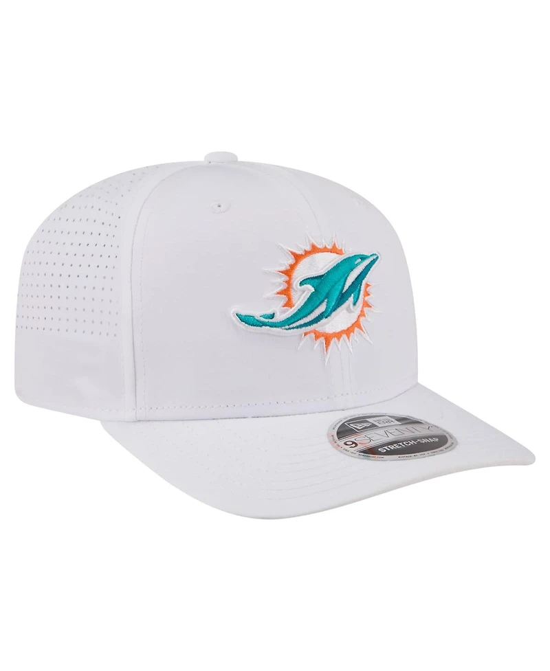 New Era Men's White Miami Dolphins Name Plate 9SEVENTY Adjustable Hat