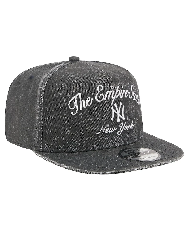 New Era Men's Black New York Yankees City Slogan A-Frame 9FIFTY Snapback Hat