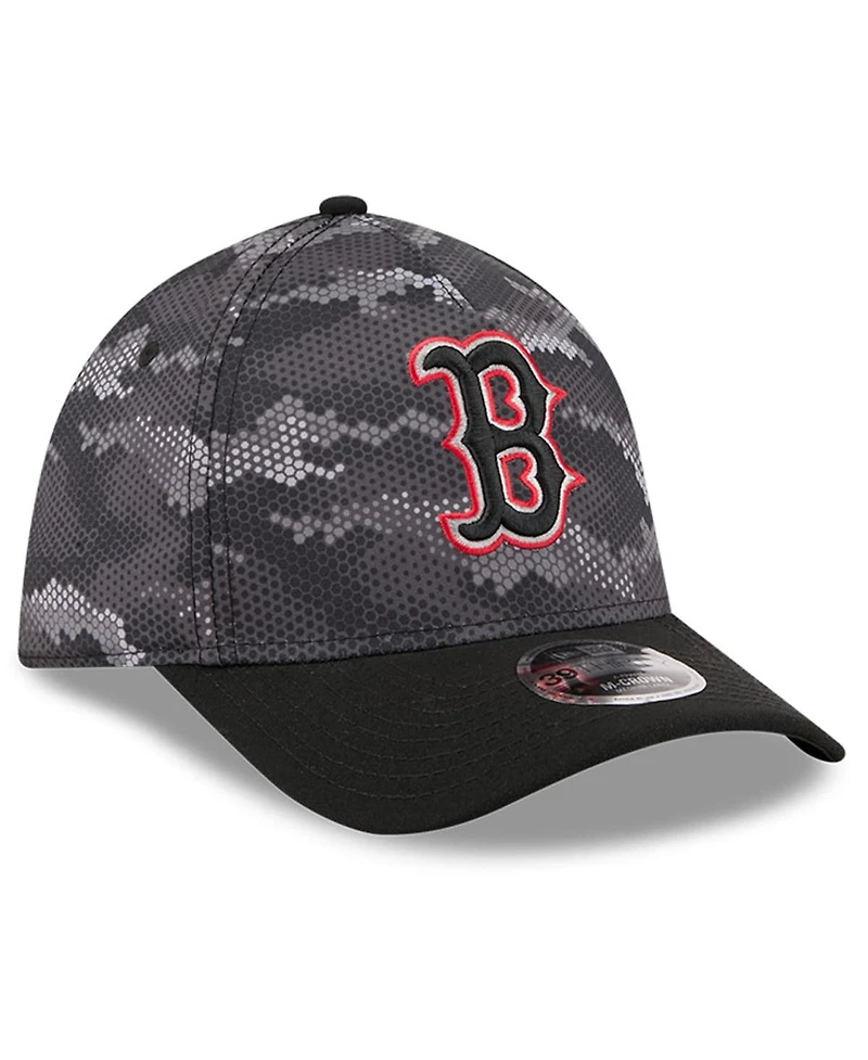 New Era Men's Black Boston Red Sox Camo 39THIRTY A-Frame Flex Hat