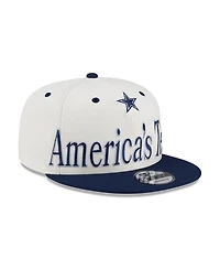 New Era Men's Cream Dallas Cowboys Oversized Slogan 9FIFTY Snapback Hat