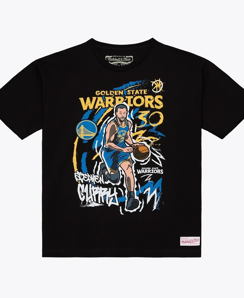 Mitchell & Ness Men's Stephen Curry Black Golden State Warriors Chalked Up T-Shirt