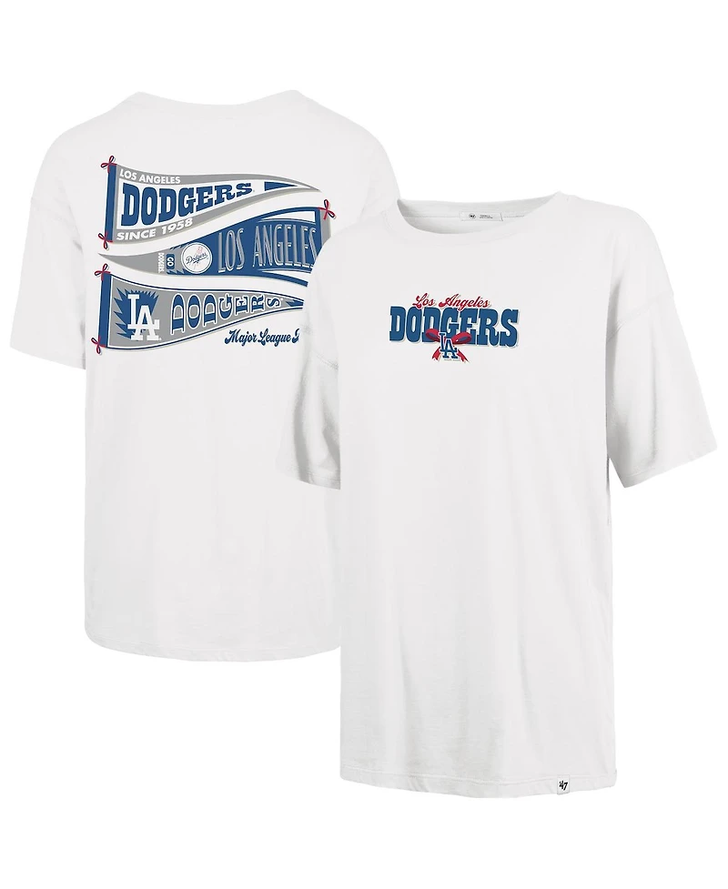 '47 Brand Women's Sand Los Angeles Dodgers Bow Banner Sadie T-Shirt