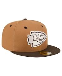 New Era Men's Light Brown/Dark Brown Kansas City Chiefs Two-Tone Walnut 59FIFTY Fitted Hat