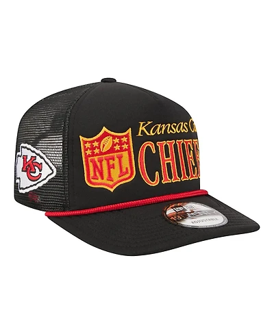 New Era Men's Black Kansas City Chiefs Throwback Foam 19TWENTY Adjustable Hat
