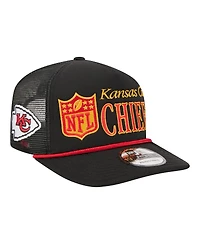 New Era Men's Black Kansas City Chiefs Throwback Foam 19TWENTY Adjustable Hat
