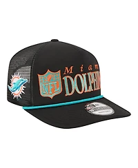 New Era Men's Black Miami Dolphins Throwback Foam 19TWENTY Adjustable Hat