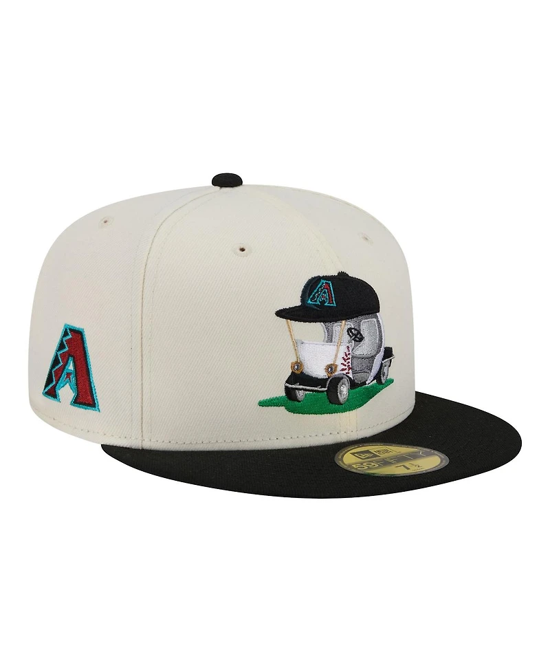 New Era Men's Cream/Black Arizona Diamondbacks Bullpen Cart 59FIFTY Fitted Hat