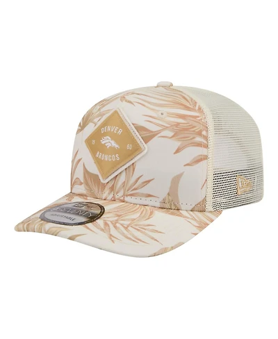 New Era Men's Tan Denver Broncos Tonal Palm Coolera 9SEVENTY Adjustable Trucker Hat