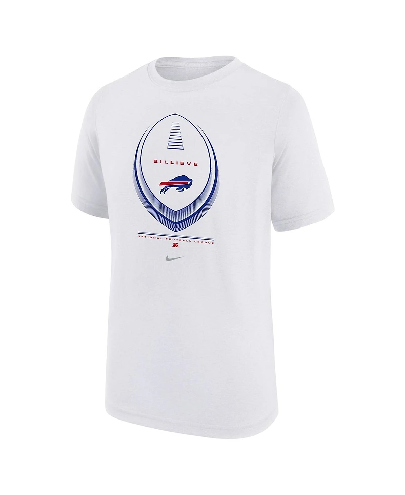 Nike Big Boys and Girls White Buffalo Bills Icon Legend Dri-fit T-Shirt