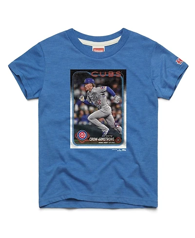 Homage Big Boys and Girls Pete Crow-Armstrong Royal Chicago Cubs Topps Baseball Card Tri-Blend T-Shirt