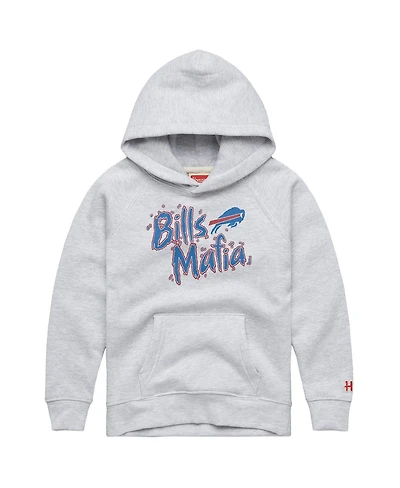 Homage Big Boys and Girls Gray Buffalo Bills Mafia Tri-Blend Hoodie