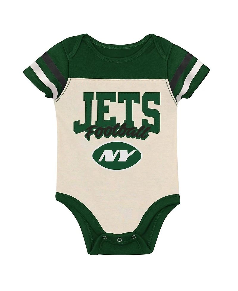 Outerstuff Boys and Girls New York Jets Up One 3 Piece Bodysuit Bib Booties Set