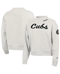 Champion Women's Stone Chicago Cubs Triumph Tri-Blend Sweatshirt