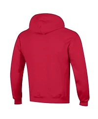 Champion Men's Red New England Patriots Powerblend Arch over Logo Hoodie