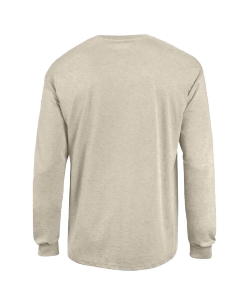 Champion Men's Heather Oatmeal Las Vegas Raiders White Ink Jersey Long Sleeve T-Shirt