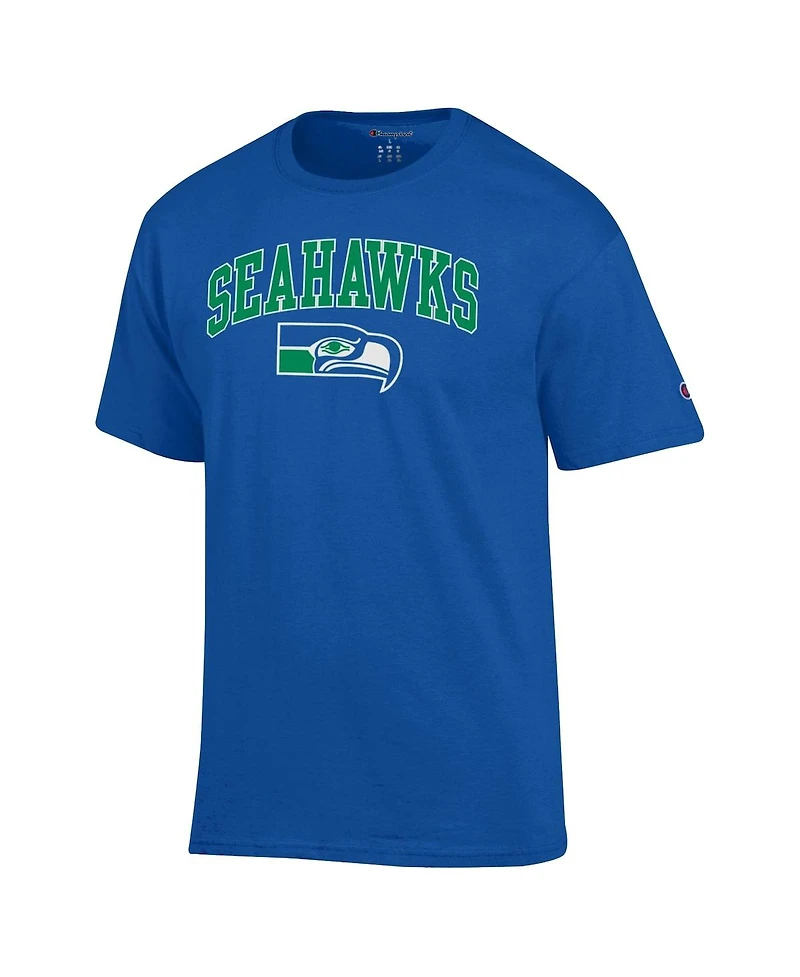Champion Men's Royal Seattle Seahawks Arch Over Logo T-Shirt