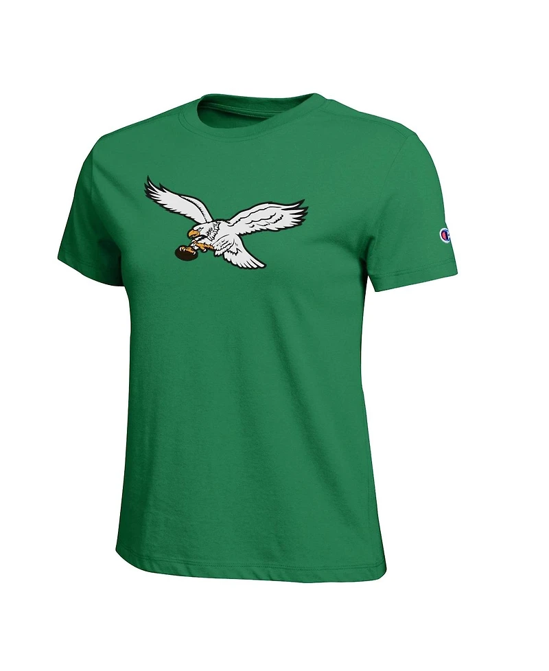 Champion Women's Kelly Green Philadelphia Eagles Logo T-Shirt