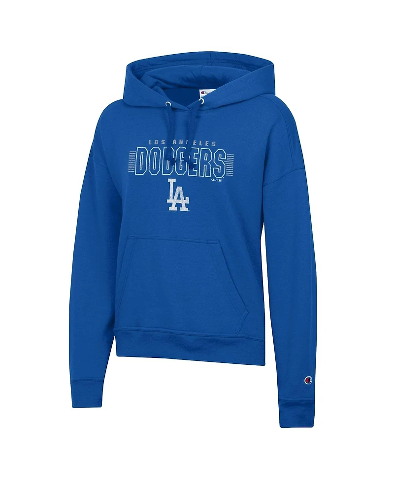 Champion Women's Royal Los Angeles Dodgers Distressed Powerblend Hoodie