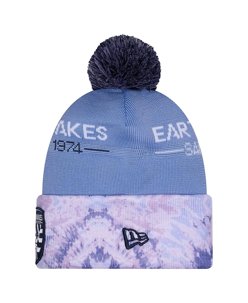 New Era Men's Light Blue San Jose Earthquakes 2026 Jersey Hook Cuffed with Pom Knit Hat