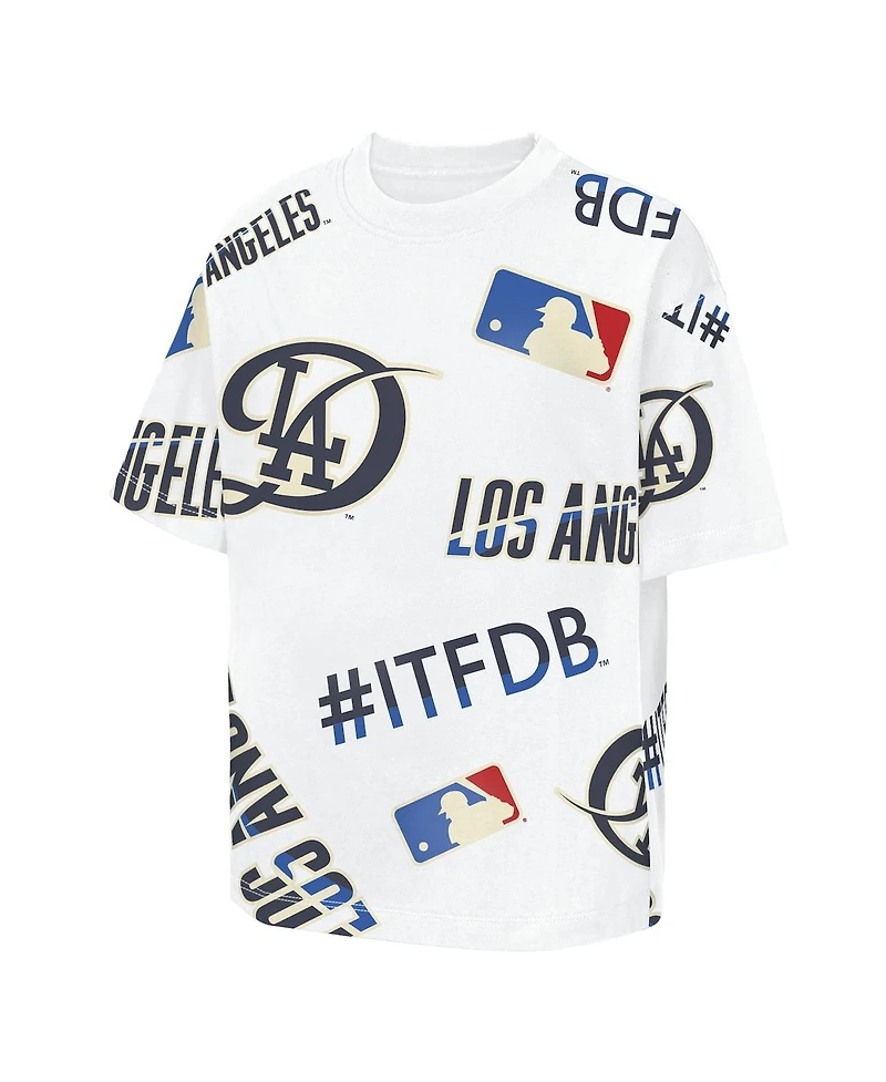 Outerstuff Big Boys and Girls White Los Angeles Dodgers Circus Catch T-Shirt